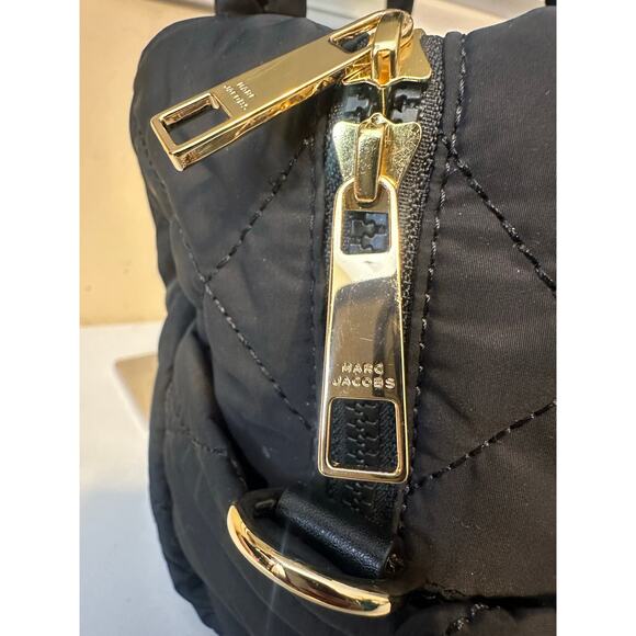 Marc Jacobs Bag Black Quilted Nylon Medium Weekender Duffle Travel Carryon - Picture 10 of 13